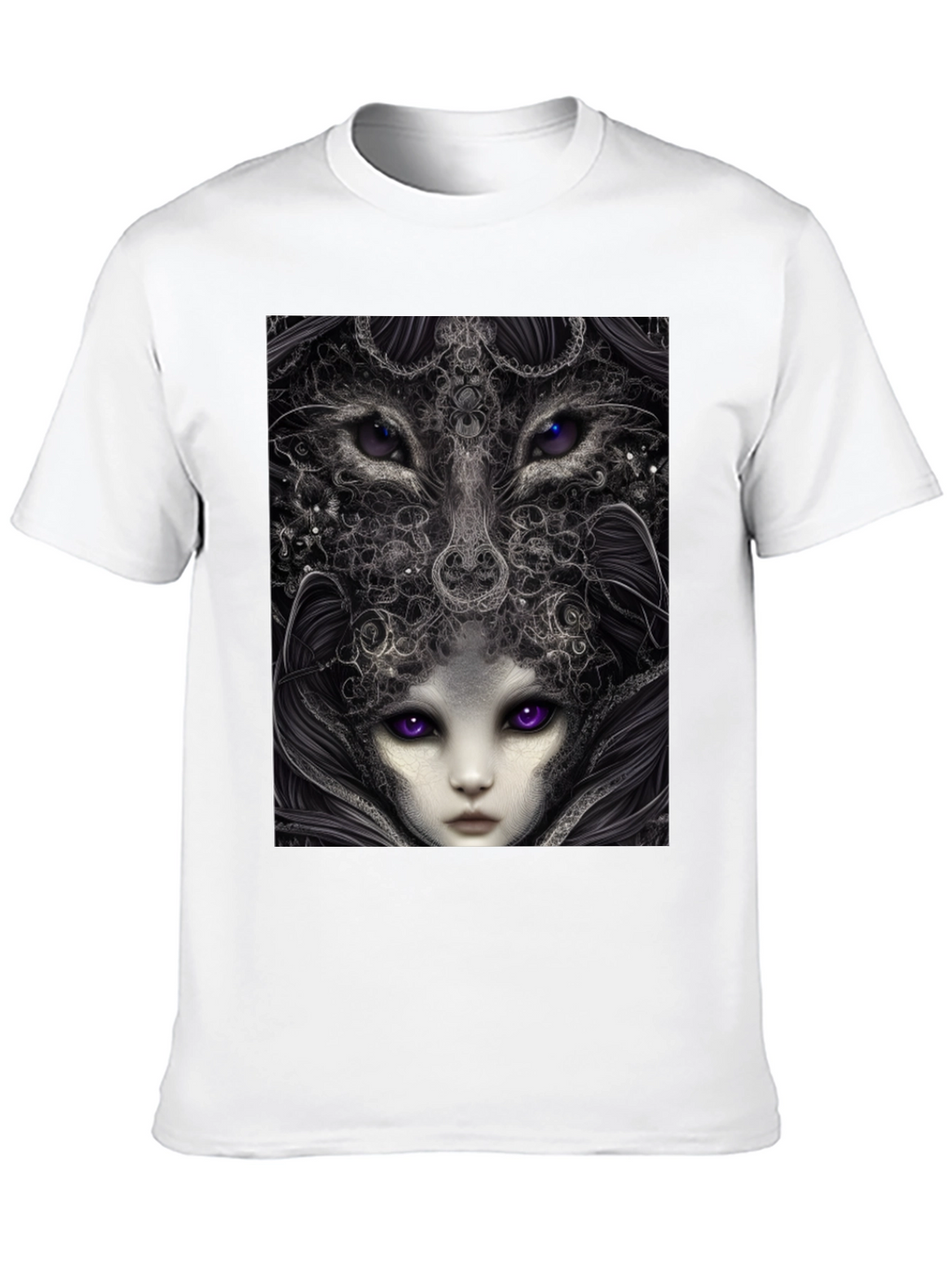 Surreal Wolf & Woman Graphic T-Shirt