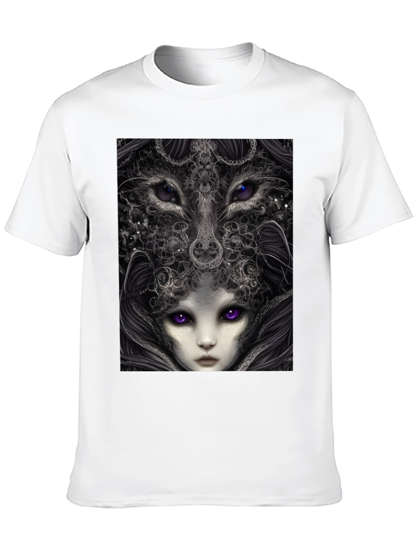 Surreal Wolf & Woman Graphic T-Shirt