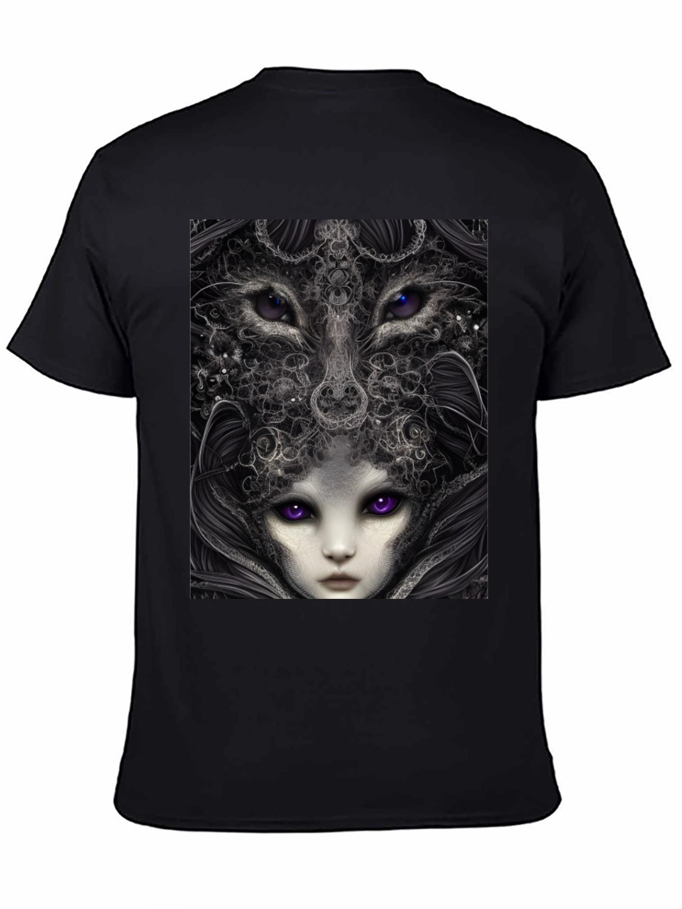 Surreal Wolf & Woman Graphic T-Shirt