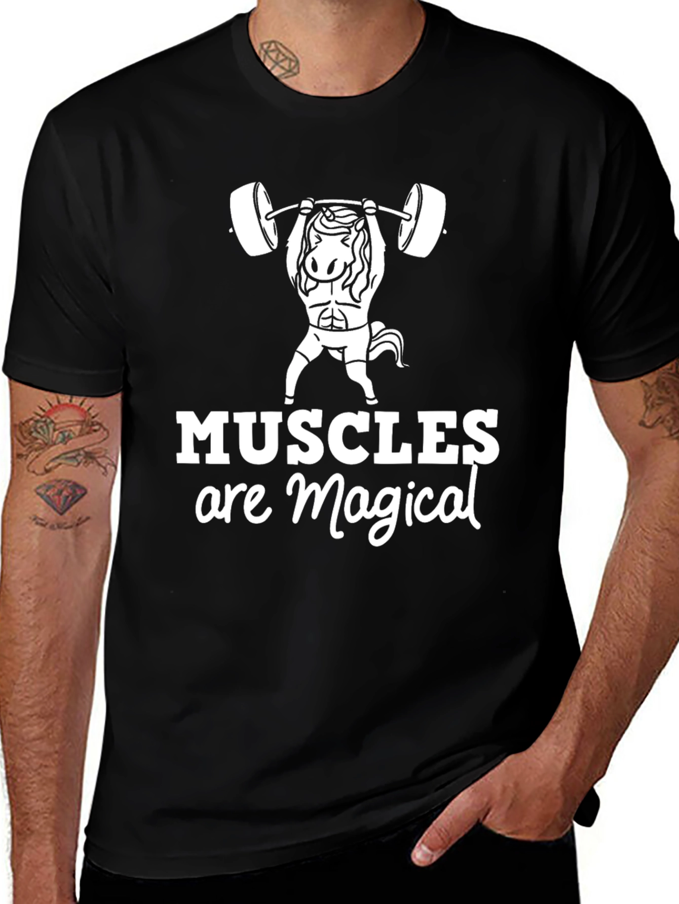 Muscles Are Magical Graphic Tee - Black