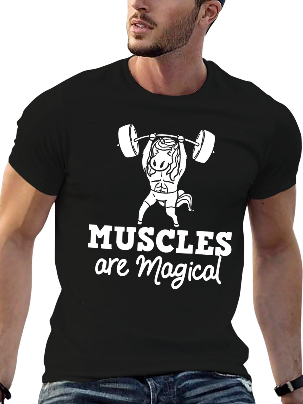 Muscles Are Magical Graphic Tee - Black