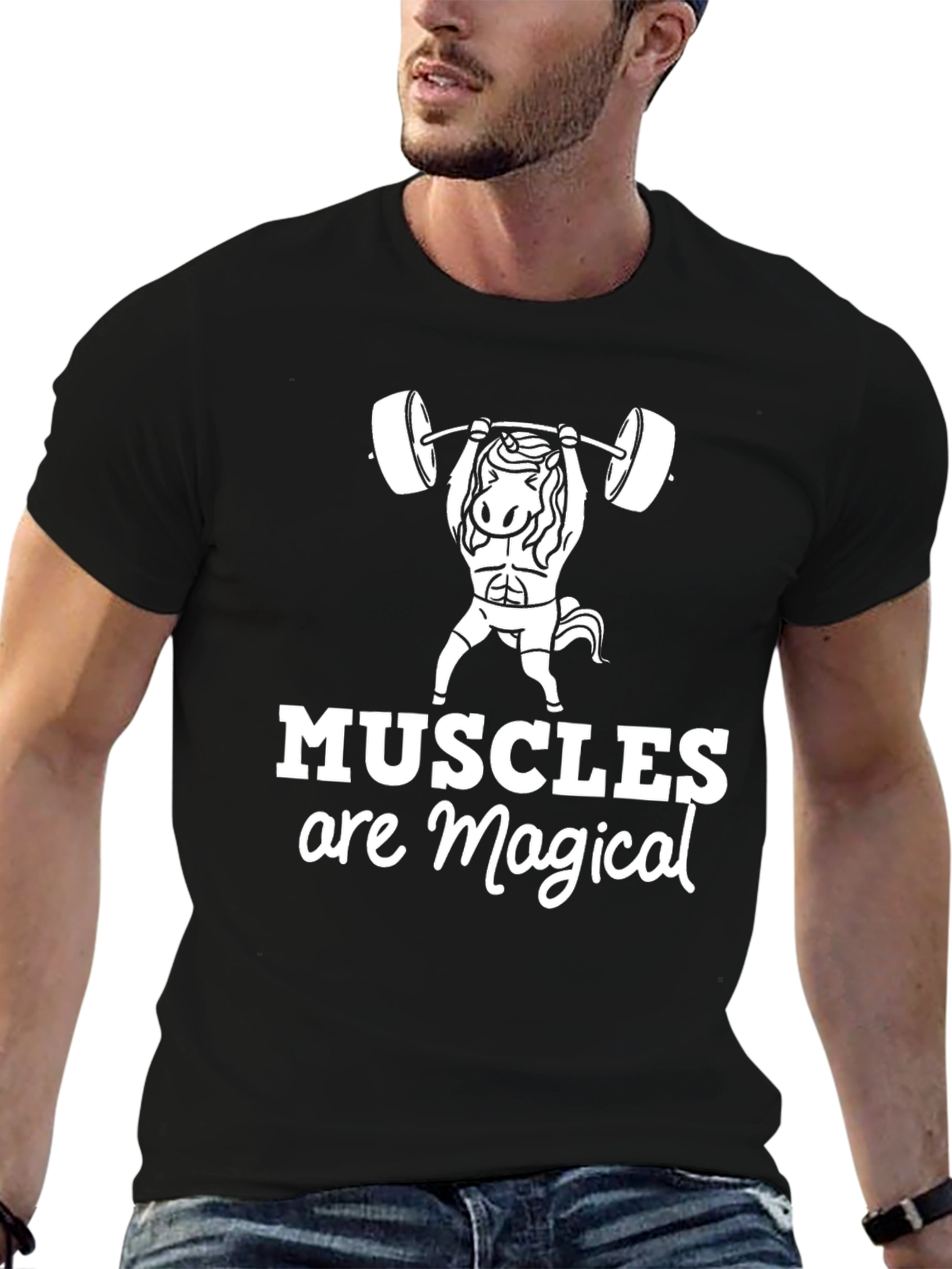 Muscles Are Magical Graphic Tee - Black