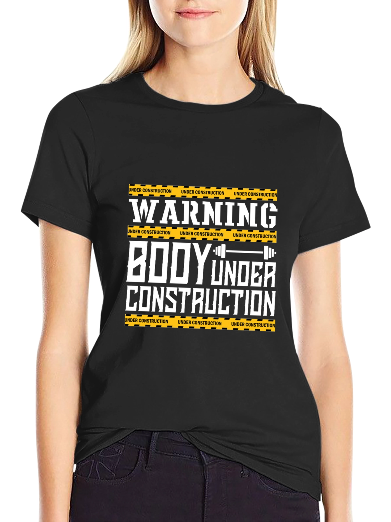 Warning Body Under Construction Graphic Tee