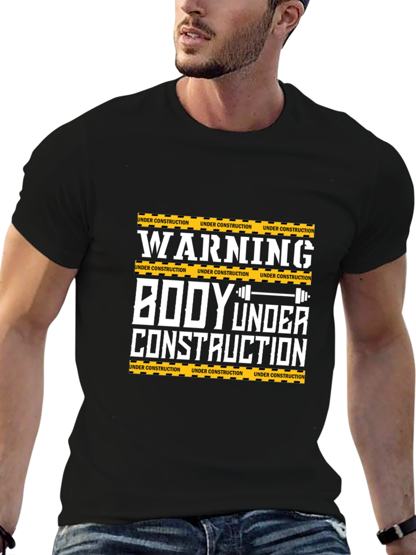 Warning Body Under Construction Graphic Tee