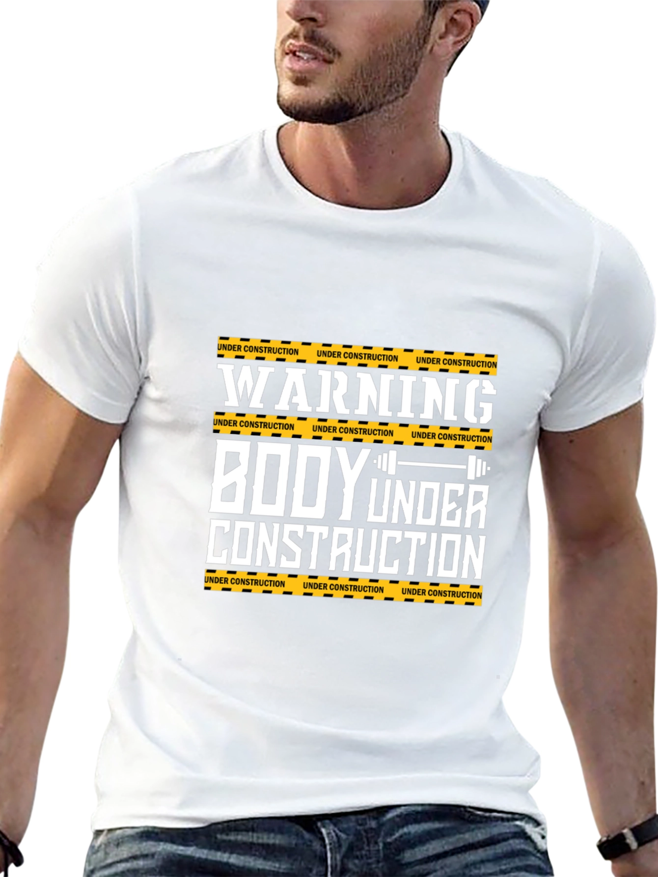 Warning Body Under Construction Graphic Tee