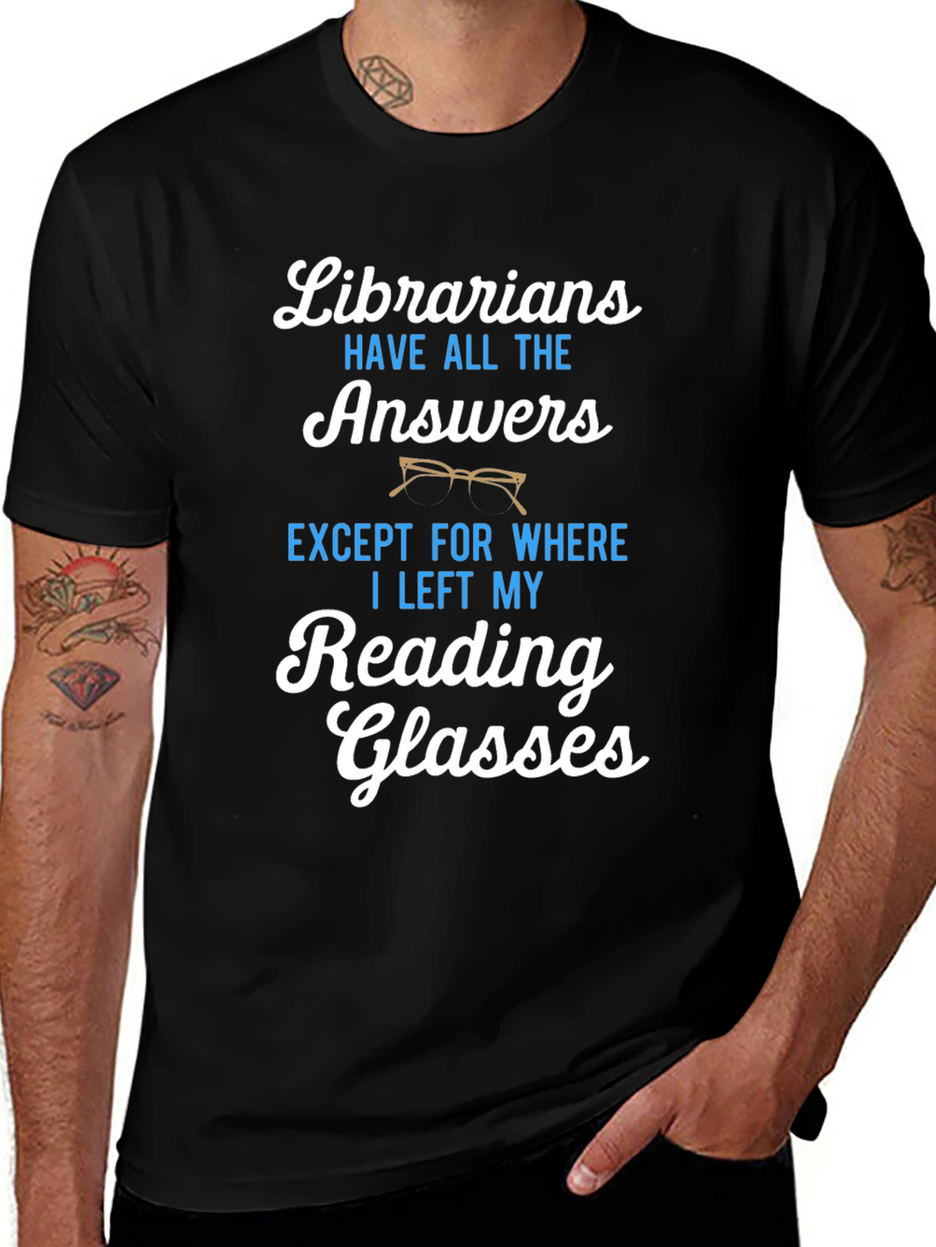 Librarians Reading Glasses Graphic T-Shirt