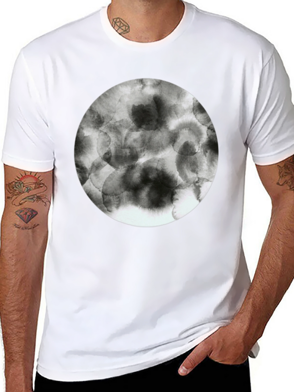 Abstract Circle Graphic Tee - Modern Style