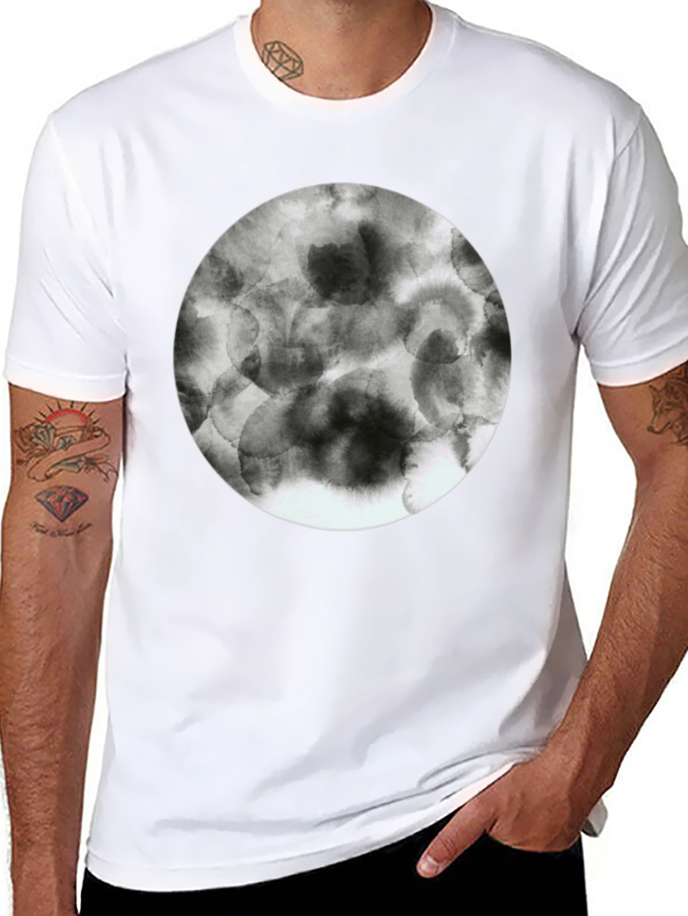Abstract Circle Graphic Tee - Modern Style