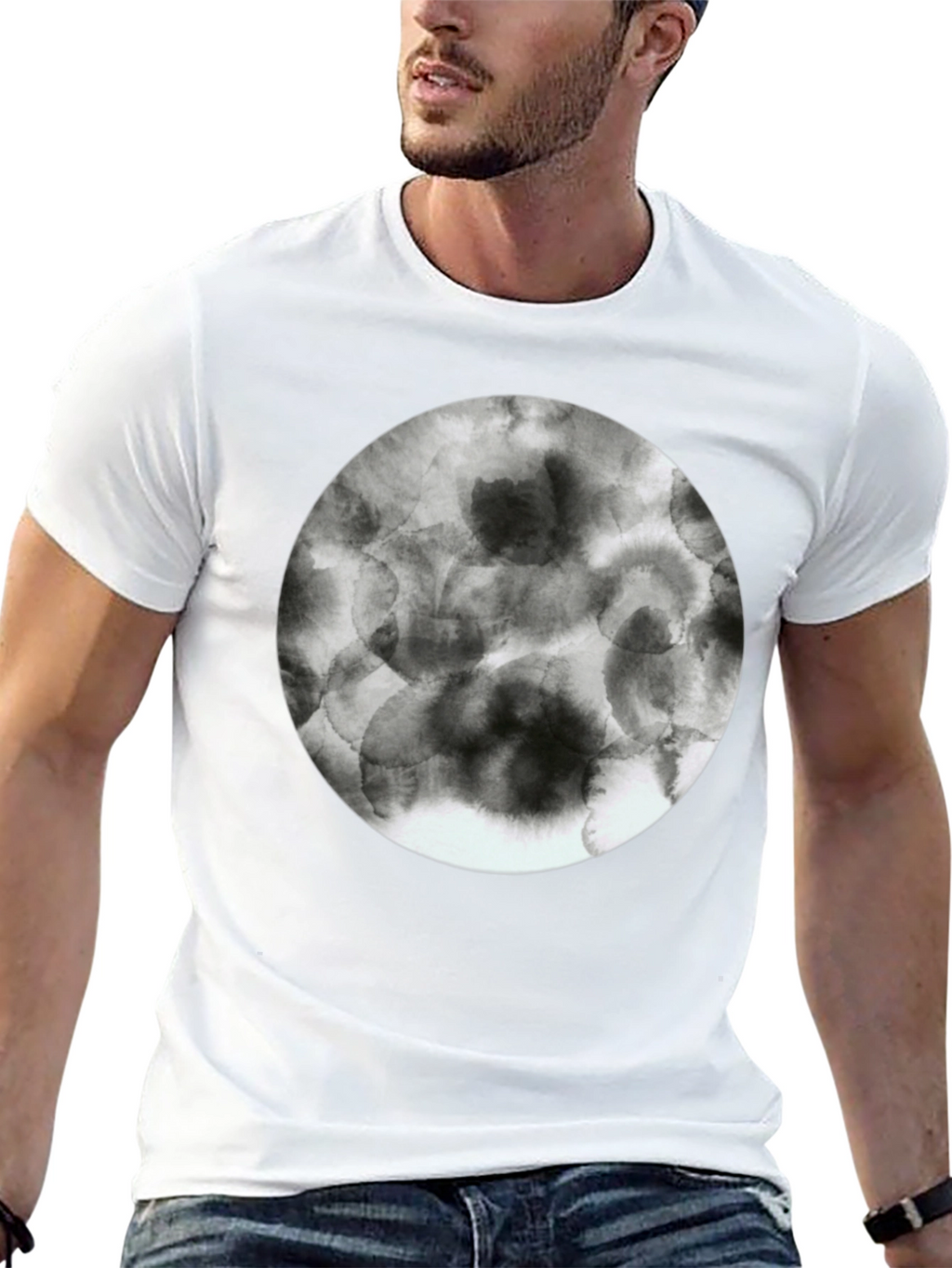 Abstract Circle Graphic Tee - Modern Style