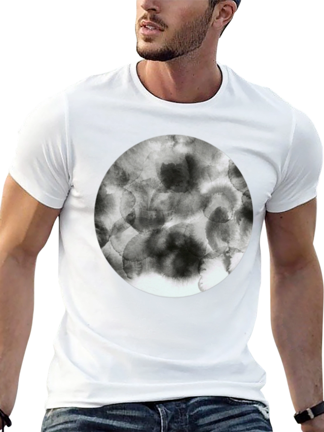 Abstract Circle Graphic Tee - Modern Style