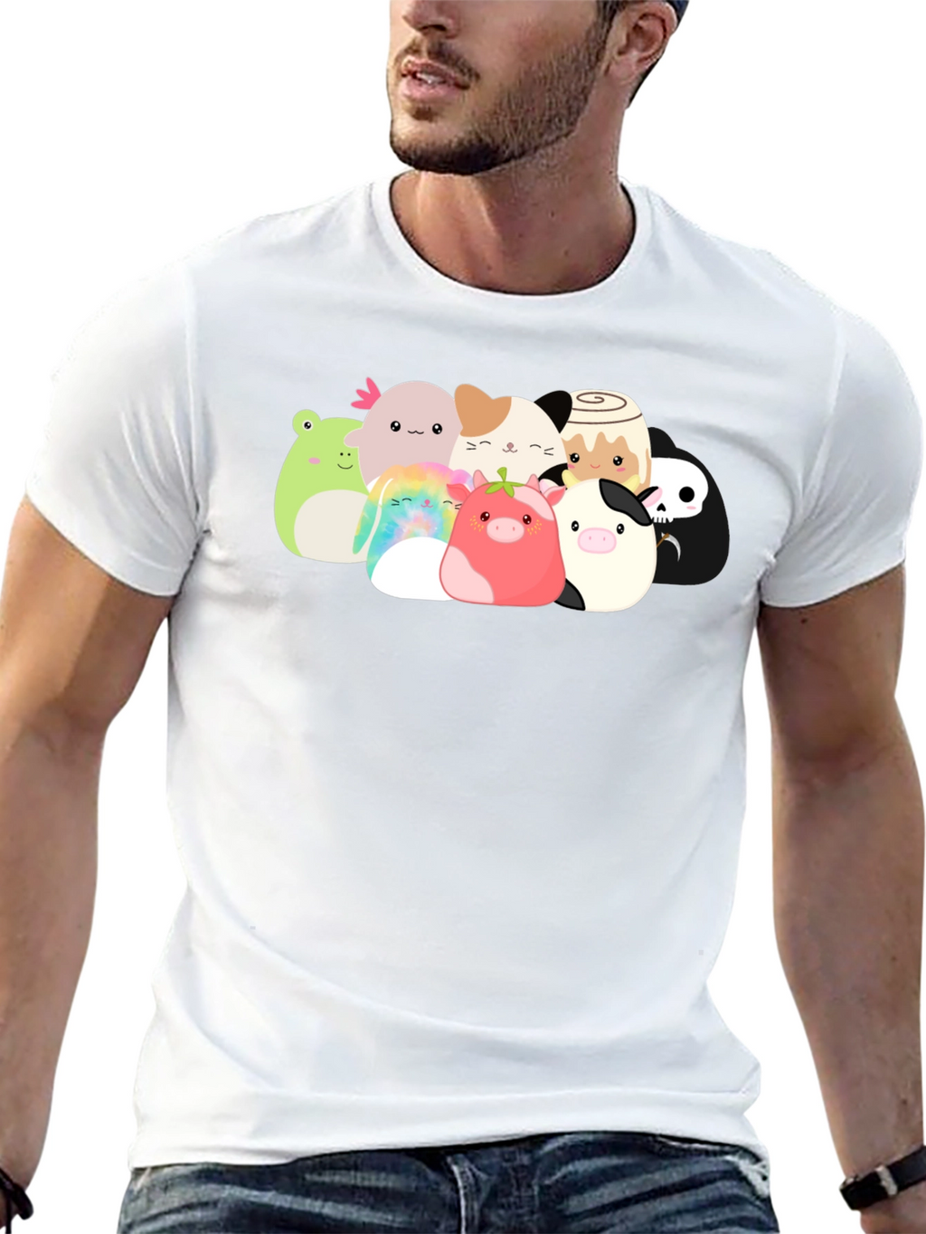 Cute Squishmallow Graphic Black Tee