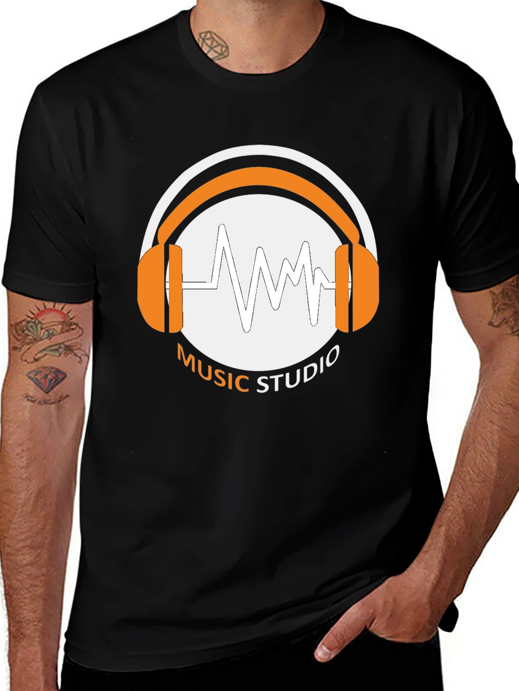 Music Studio T-Shirt - Black Graphic Tee