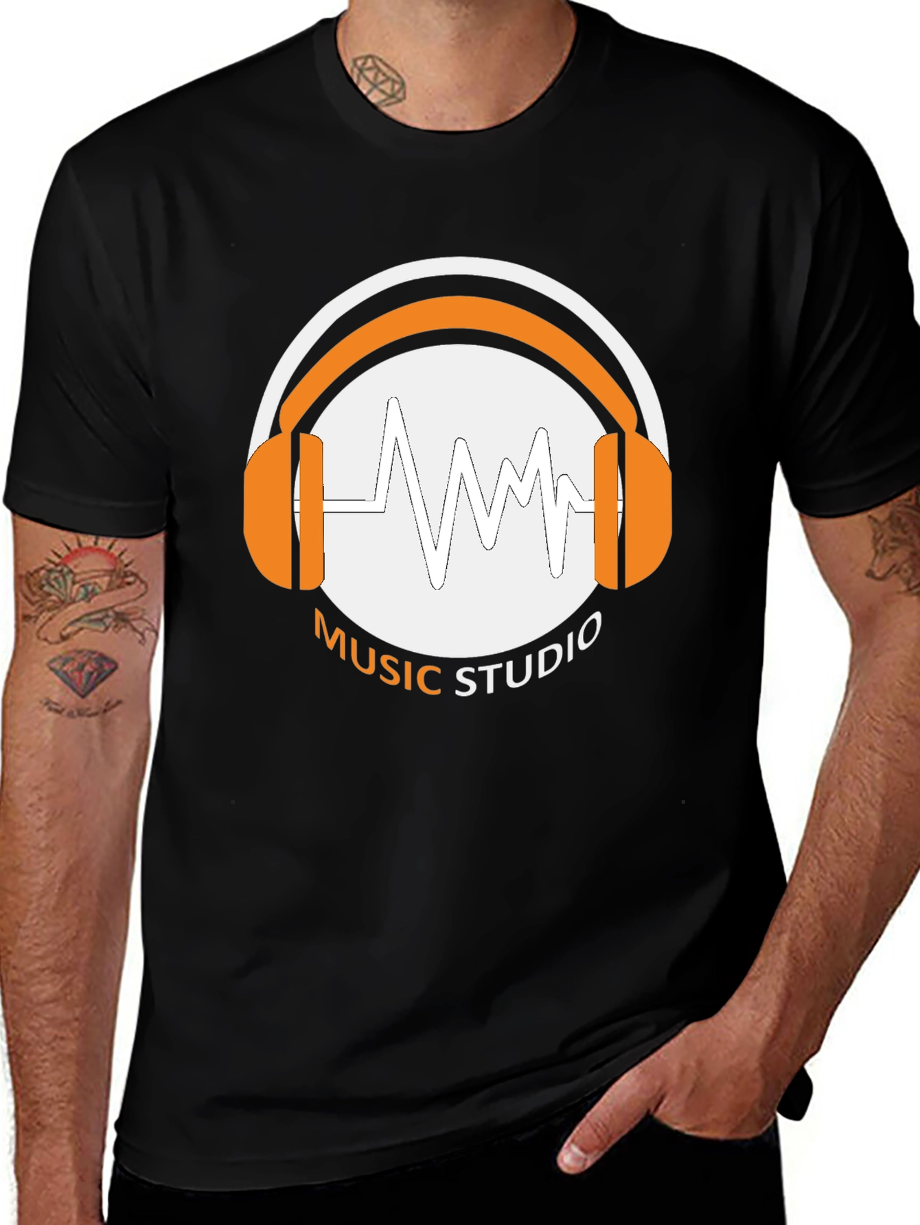 Music Studio T-Shirt - Black Graphic Tee