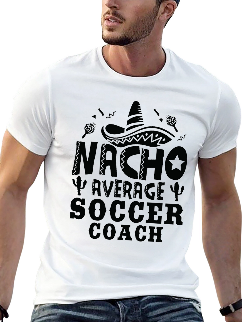 Nacho Average Soccer Coach Black T-Shirt