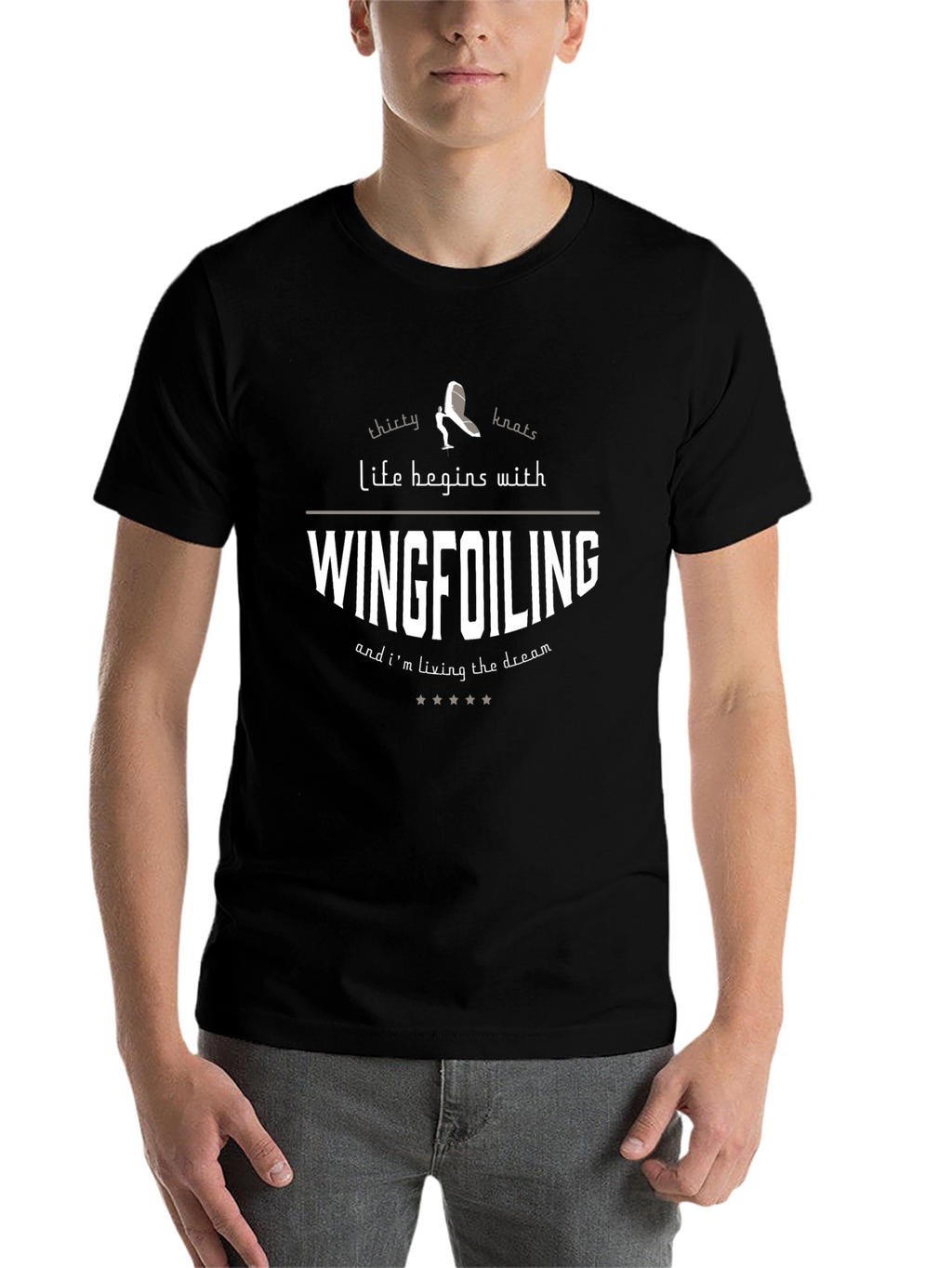 Wingfoiling T-Shirt - Life Begins With Wingfoiling