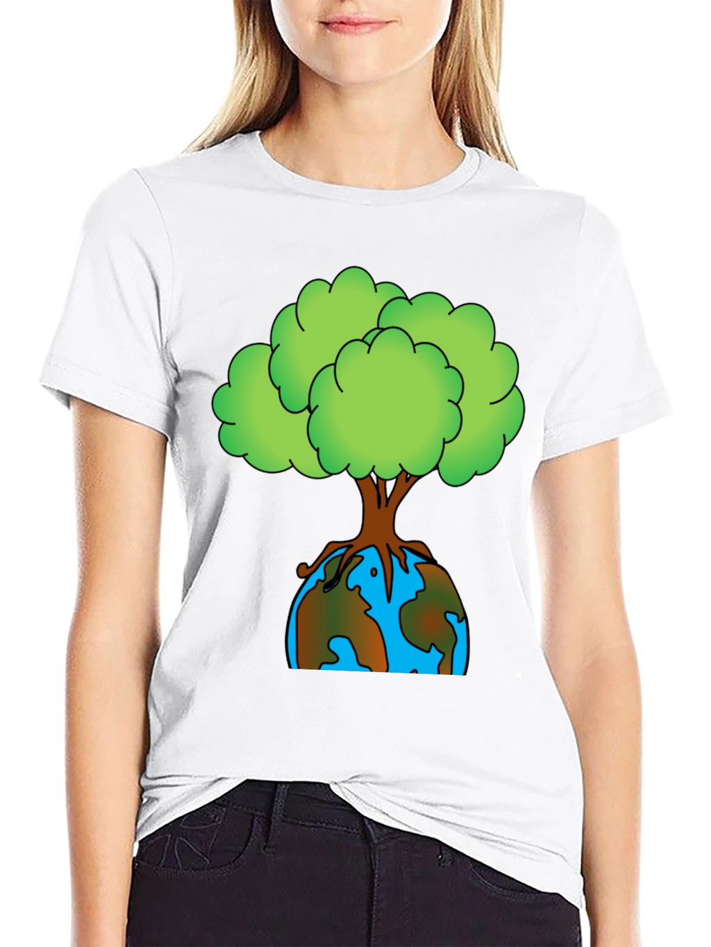 Earth Day Tree Graphic Tee - Black