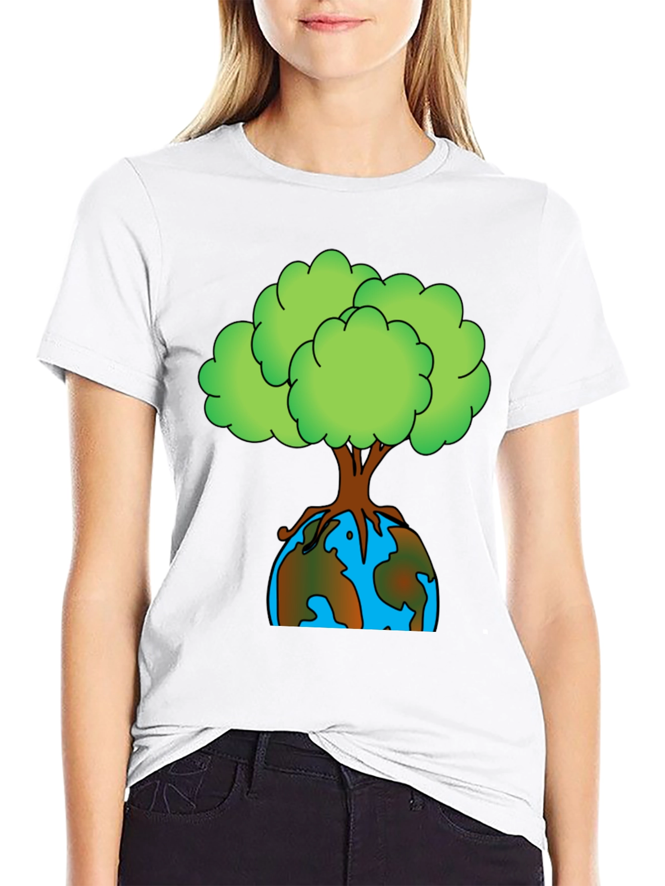 Earth Day Tree Graphic Tee - Black