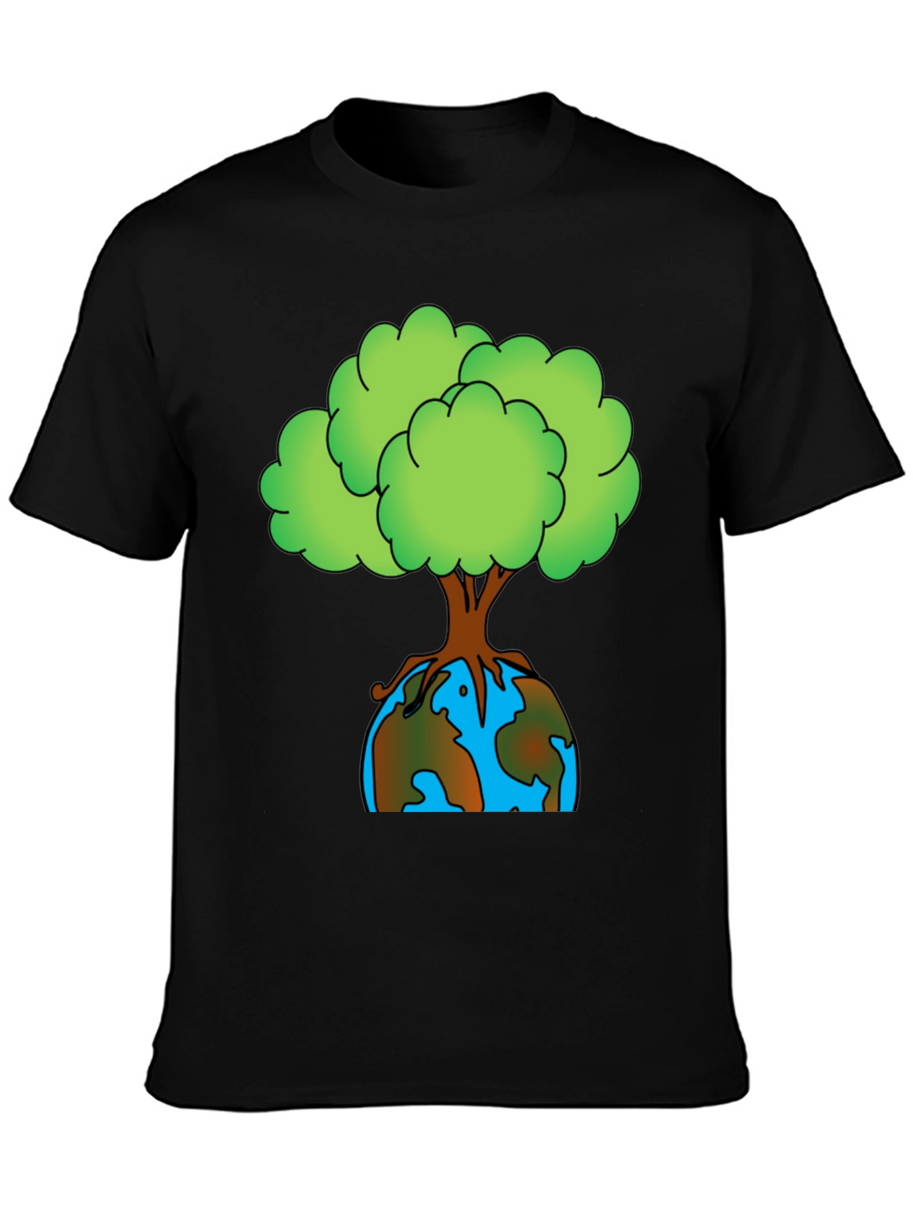 Earth Day Tree Graphic Tee - Black