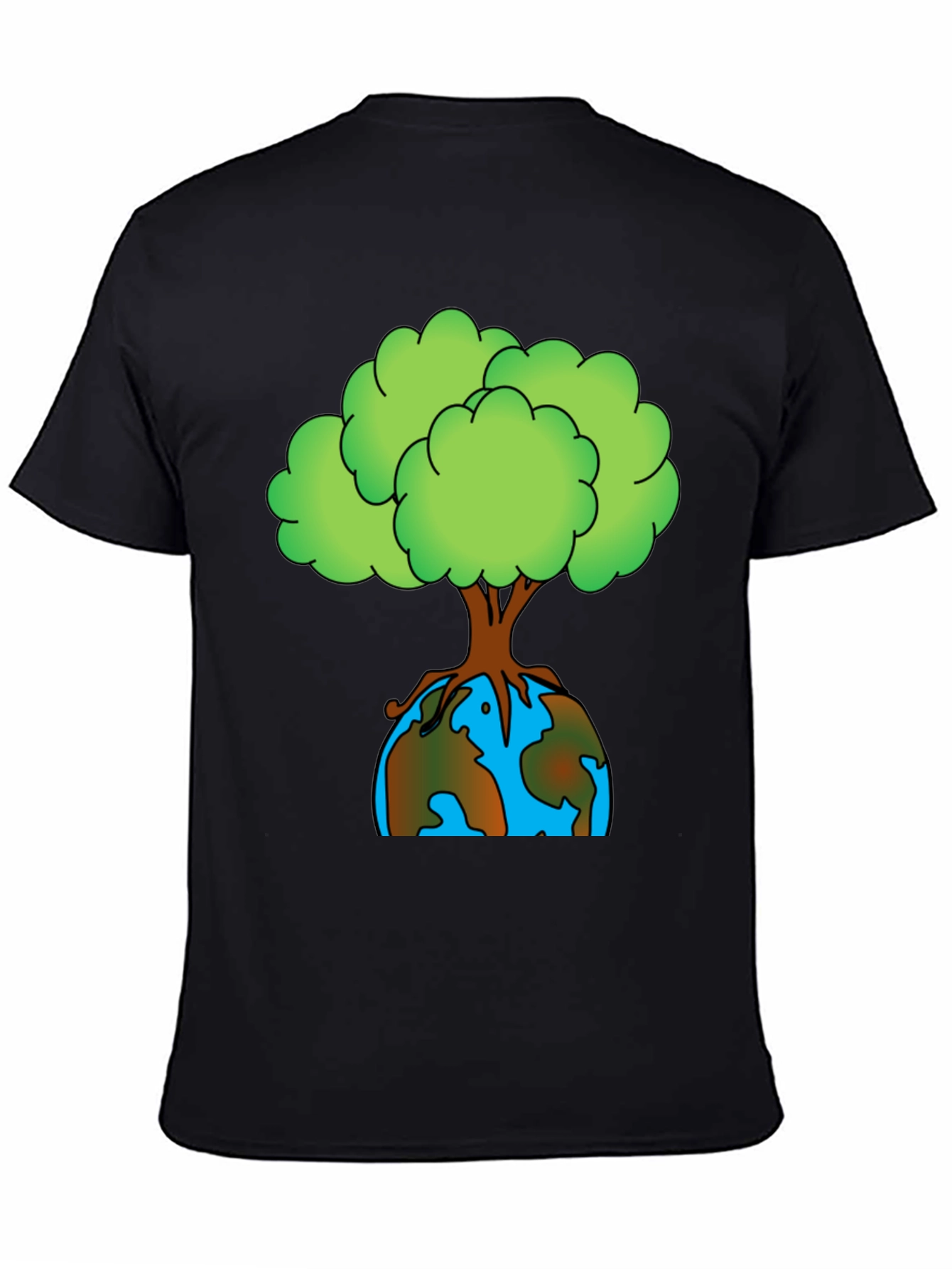 Earth Day Tree Graphic Tee - Black