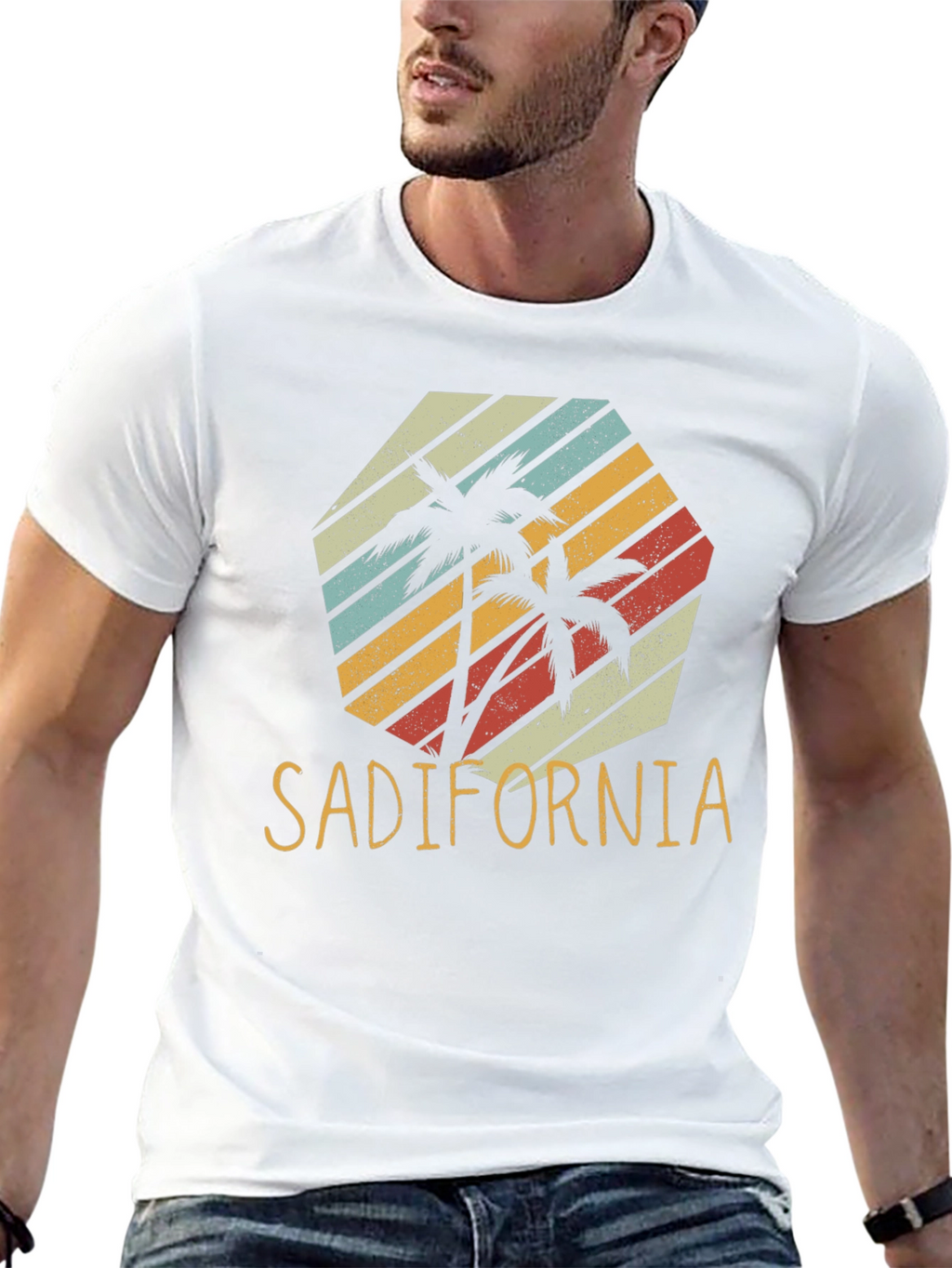 Sadifornia Retro Palm Tree Graphic Tee