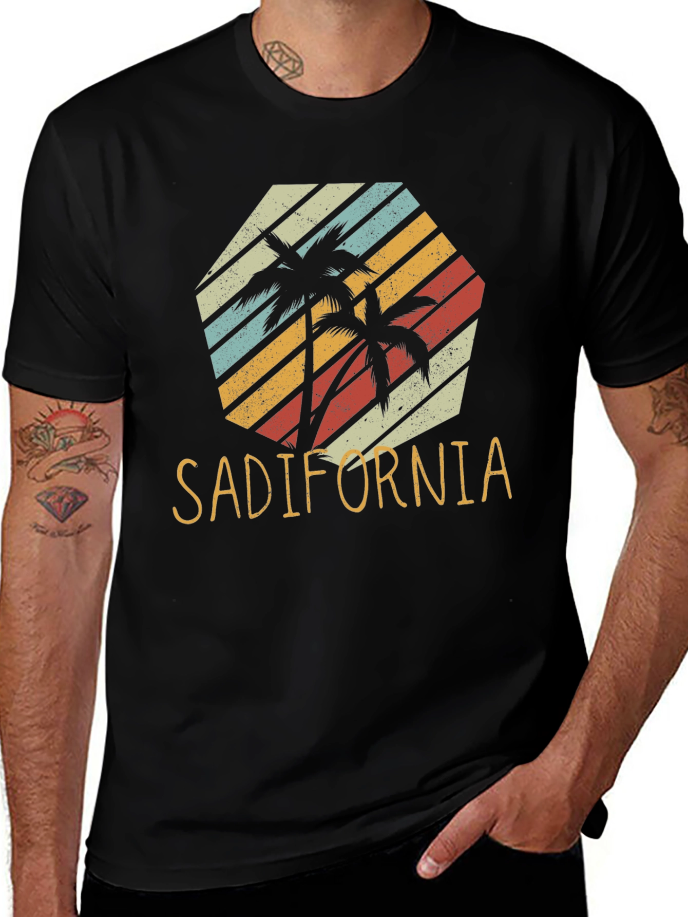 Sadifornia Retro Palm Tree Graphic Tee