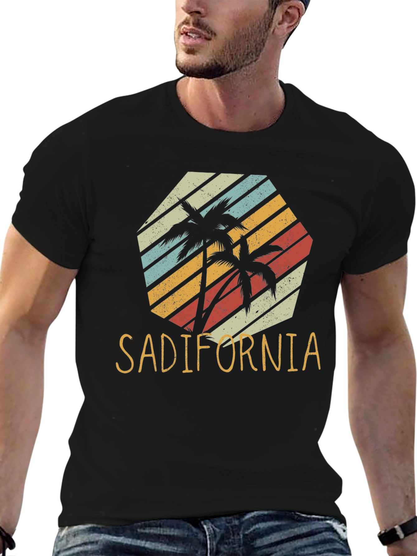 Sadifornia Retro Palm Tree Graphic Tee