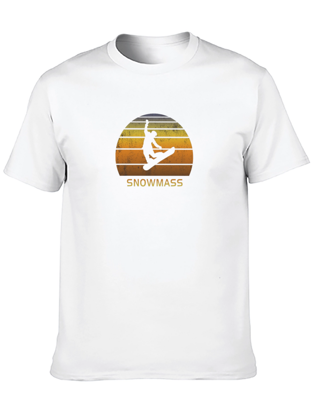 Snowmass Retro Sunset Snowboarder T-Shirt