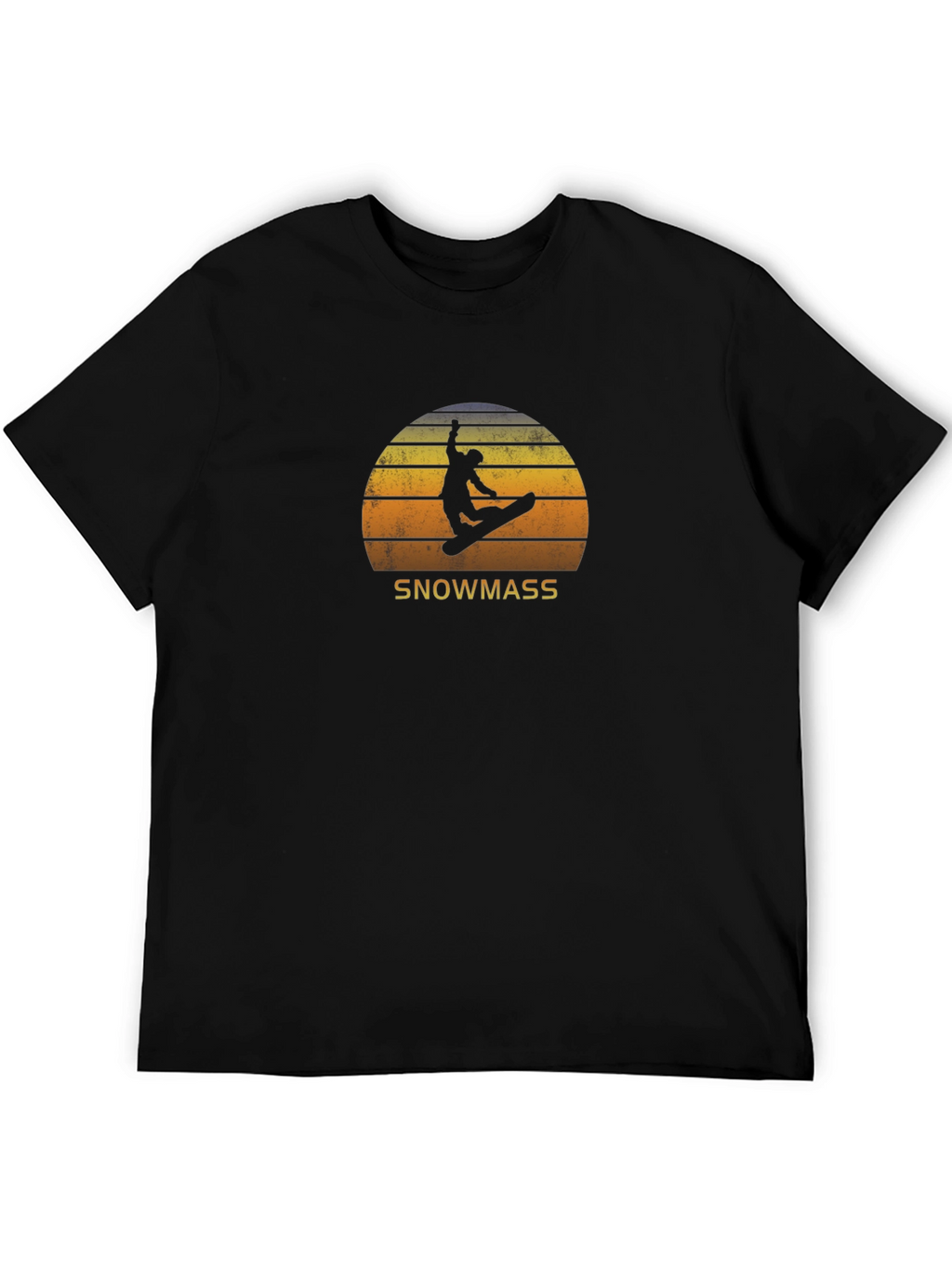 Snowmass Retro Sunset Snowboarder T-Shirt