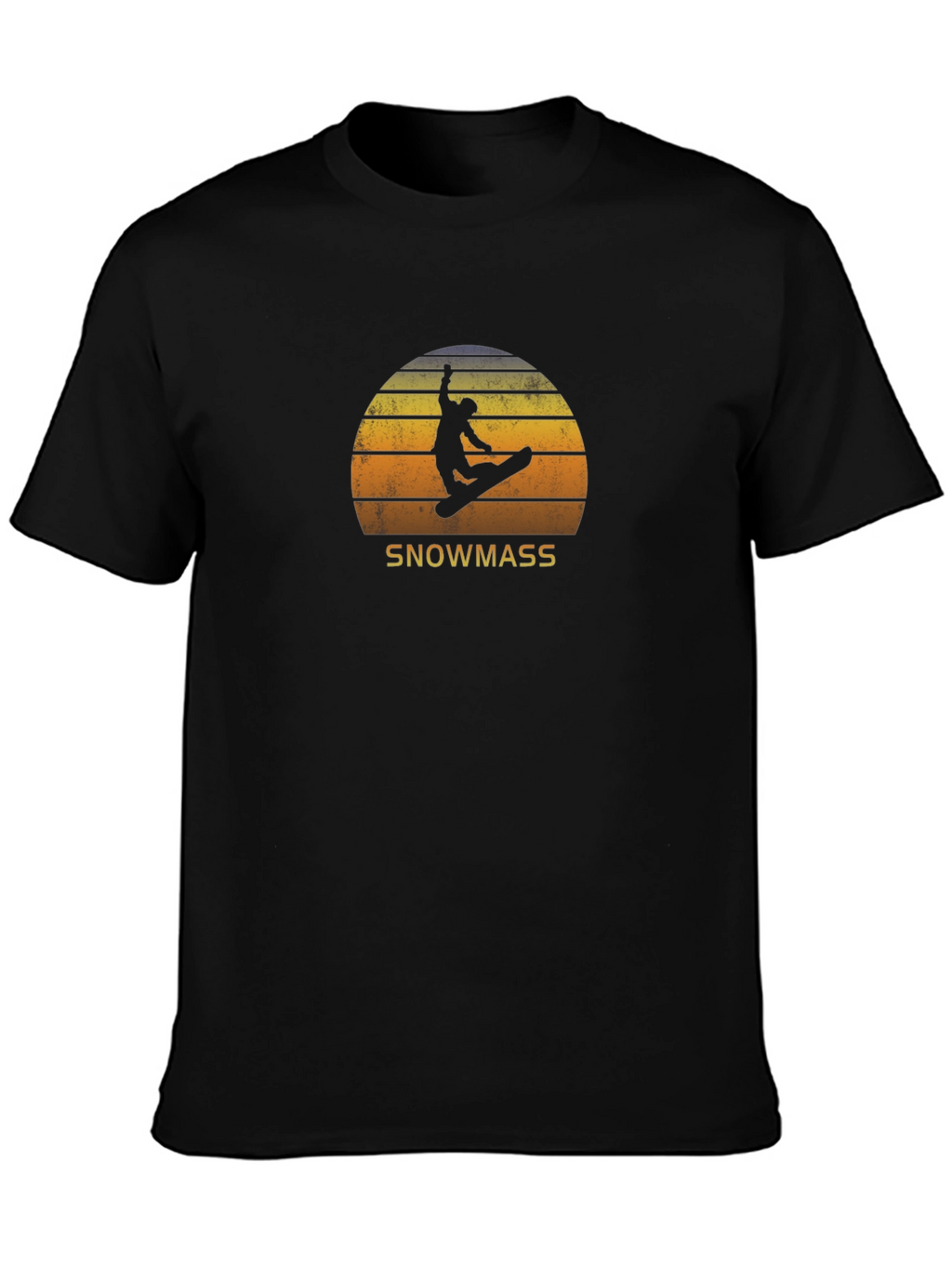 Snowmass Retro Sunset Snowboarder T-Shirt