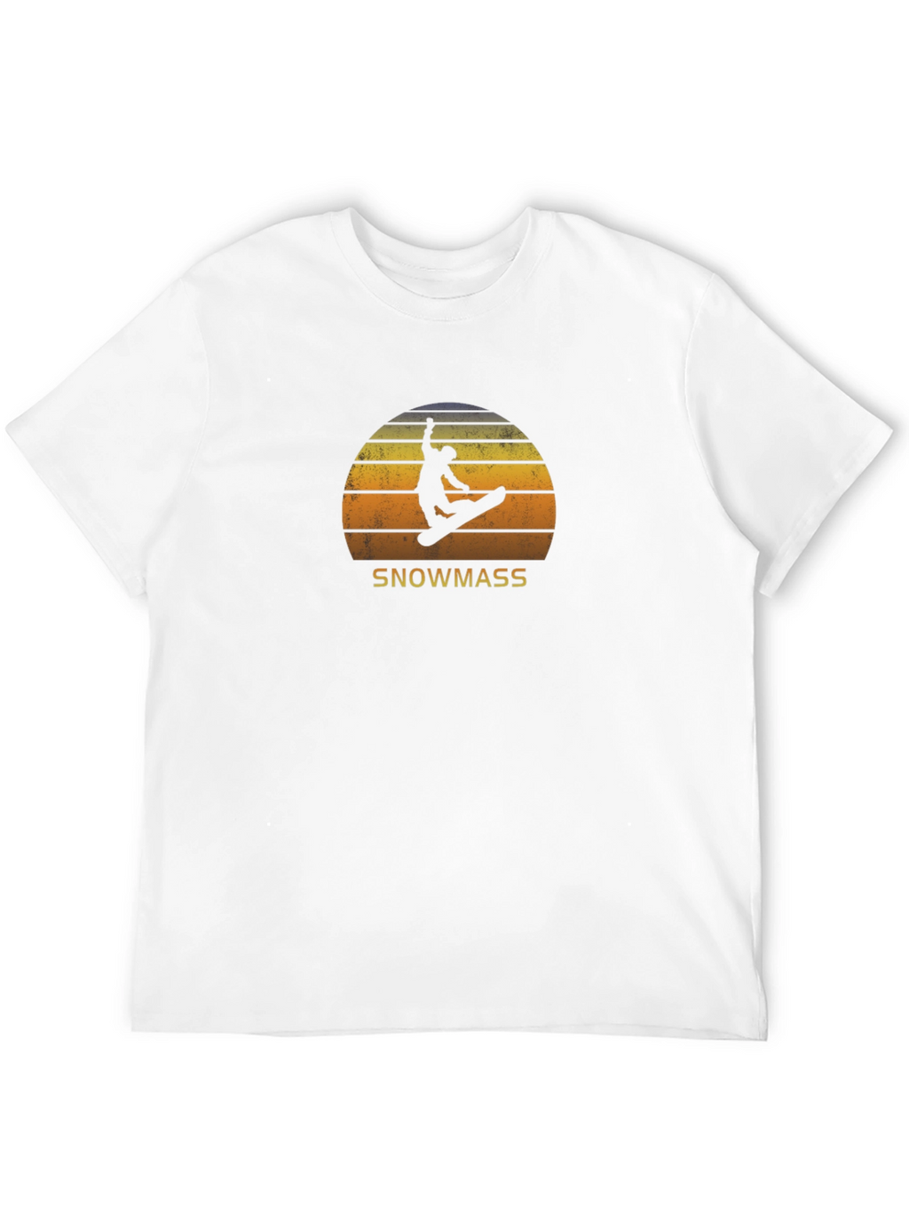 Snowmass Retro Sunset Snowboarder T-Shirt