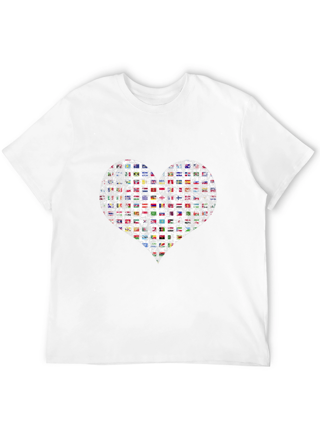 Flags Heart Graphic T-Shirt - Love All Nations