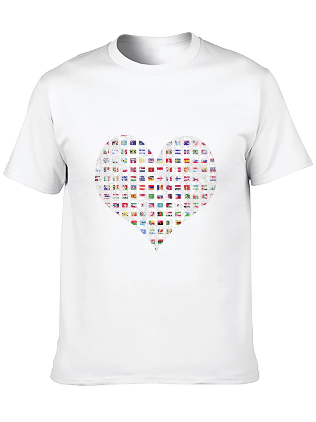 Flags Heart Graphic T-Shirt - Love All Nations