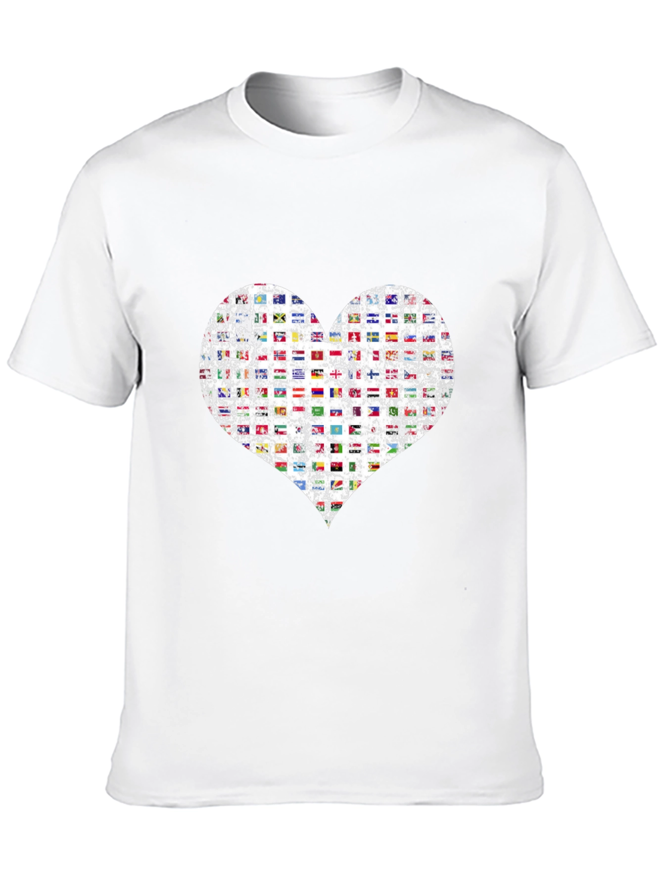 Flags Heart Graphic T-Shirt - Love All Nations