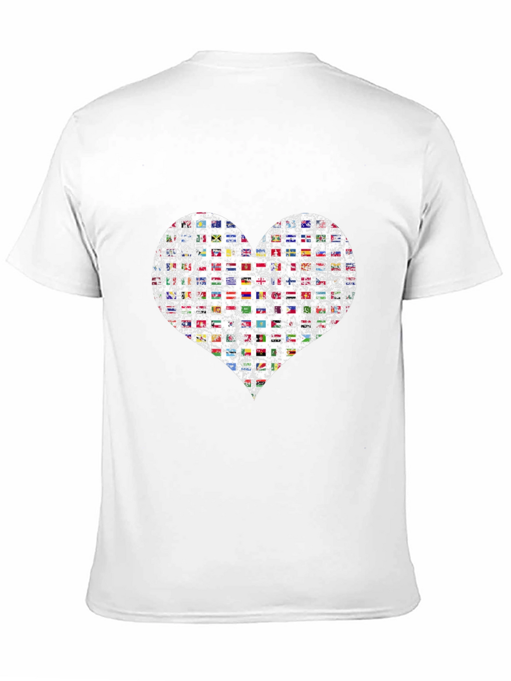 Flags Heart Graphic T-Shirt - Love All Nations