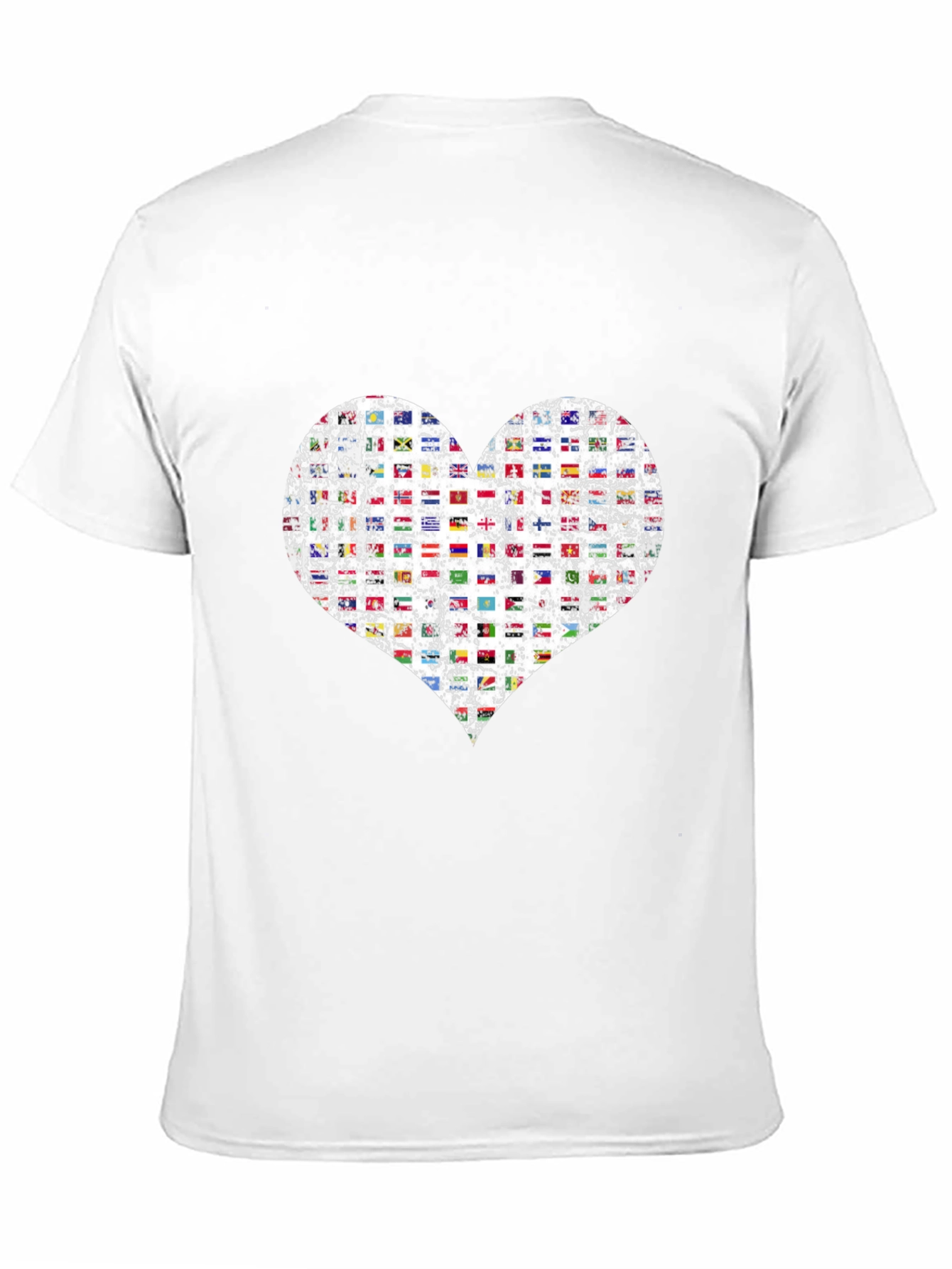 Flags Heart Graphic T-Shirt - Love All Nations
