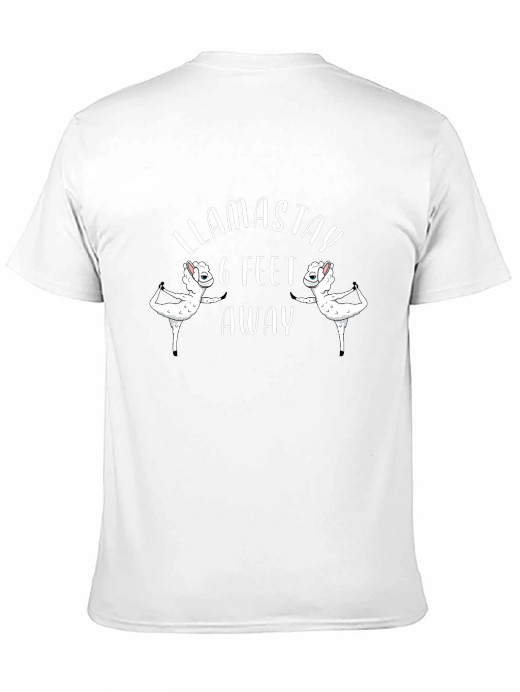 Llamastay 6 Feet Away Black Graphic Tee