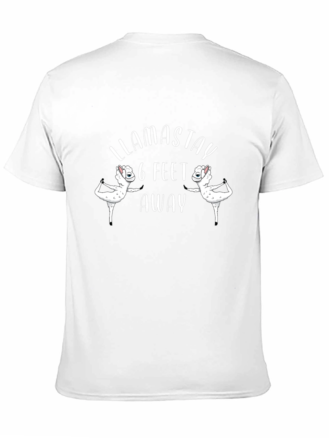 Llamastay 6 Feet Away Black Graphic Tee