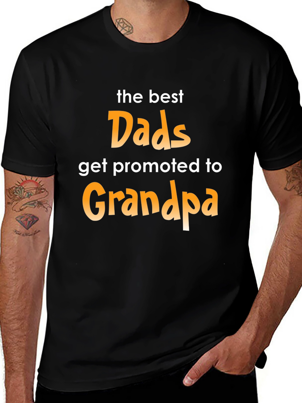 Best Dads Get Promoted to Grandpa Graphic T-Shirt