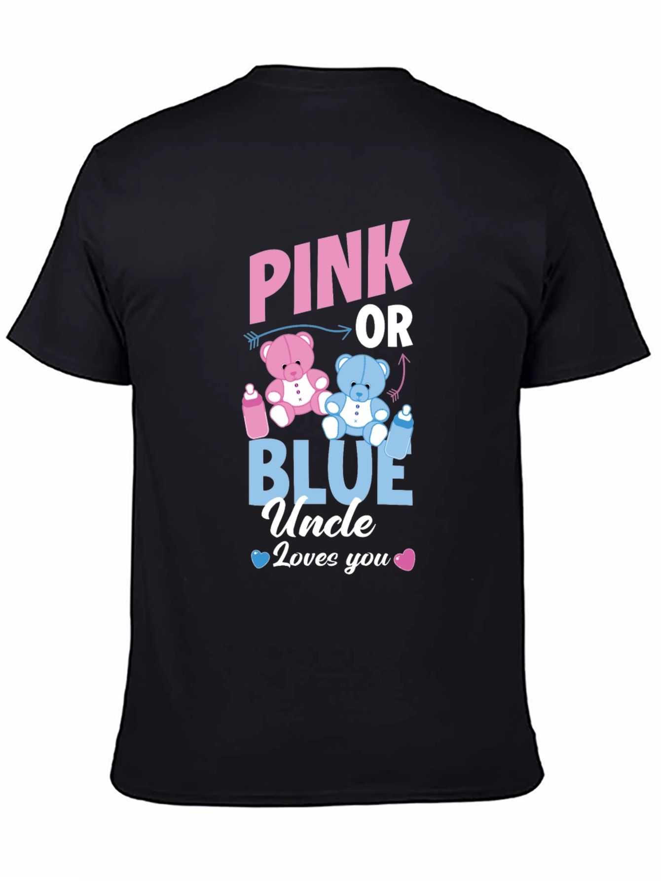 Pink or Blue Uncle Loves You Gender Reveal T-Shirt