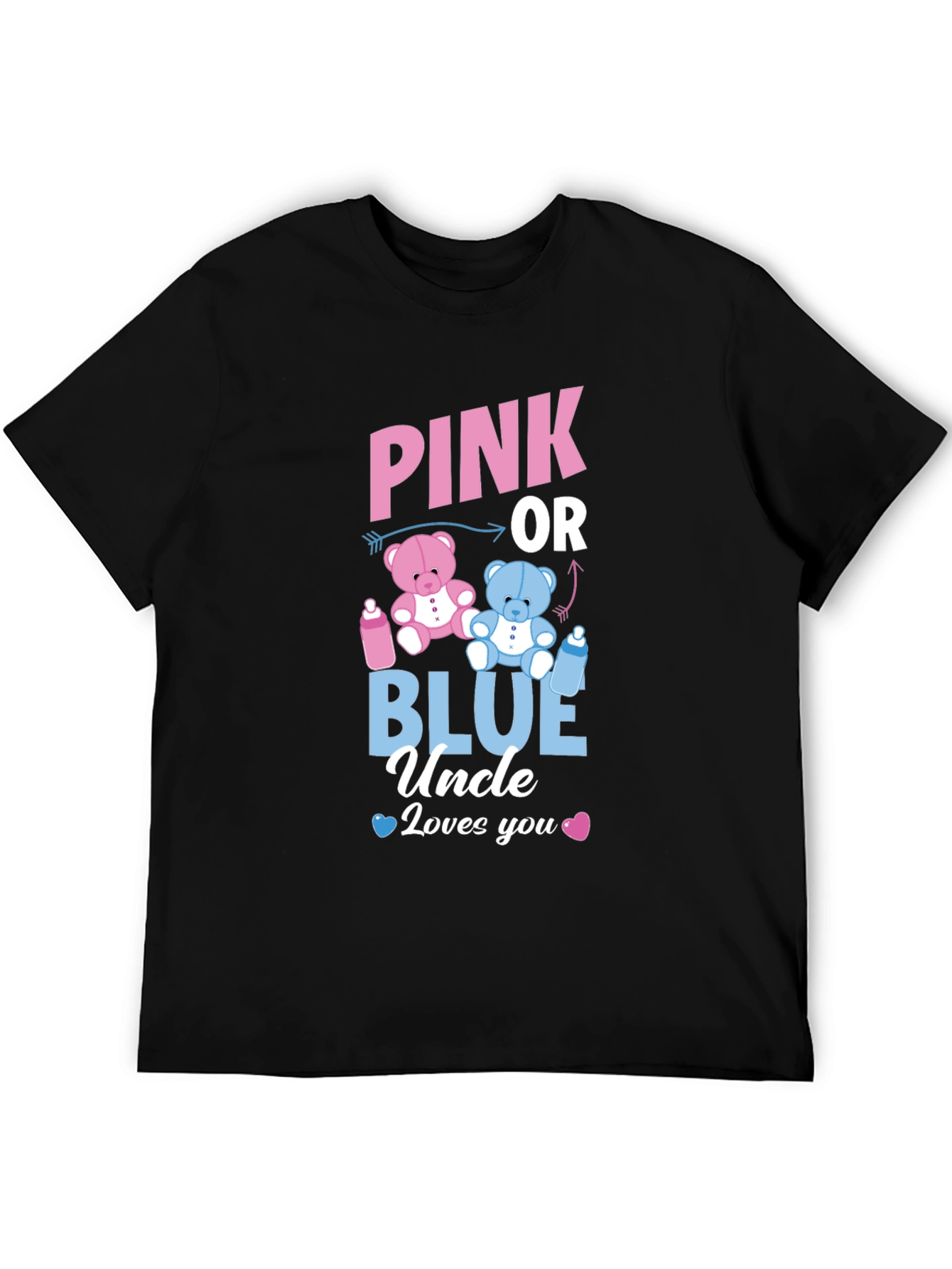 Pink or Blue Uncle Loves You Gender Reveal T-Shirt