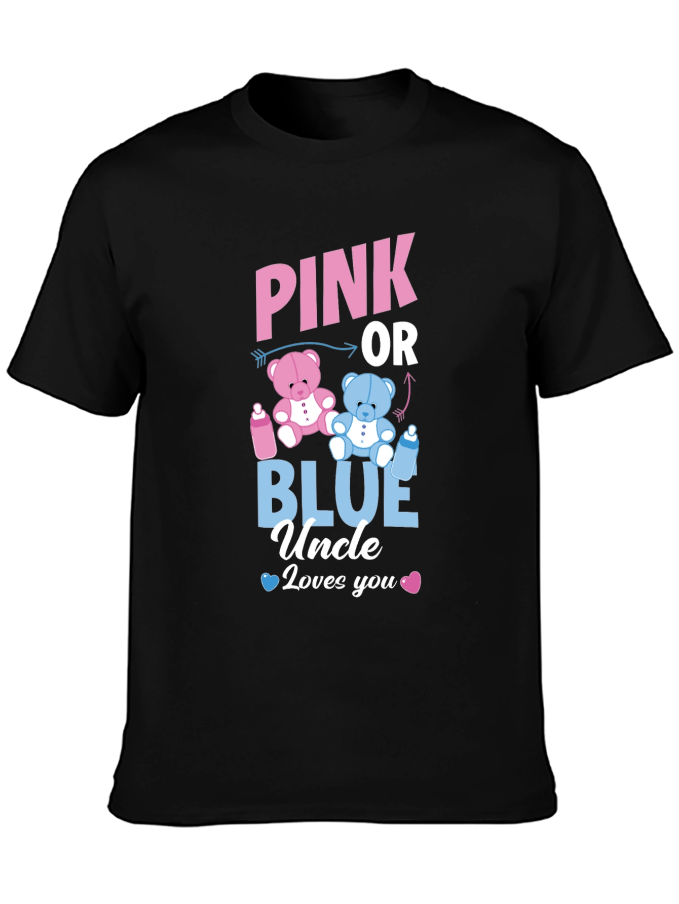 Pink or Blue Uncle Loves You Gender Reveal T-Shirt