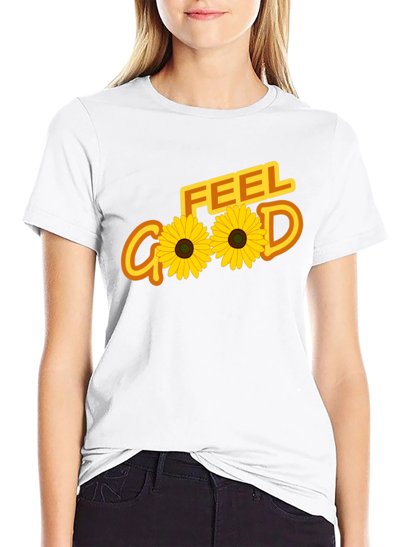 Feel Good Sunflower Graphic Tee - Black