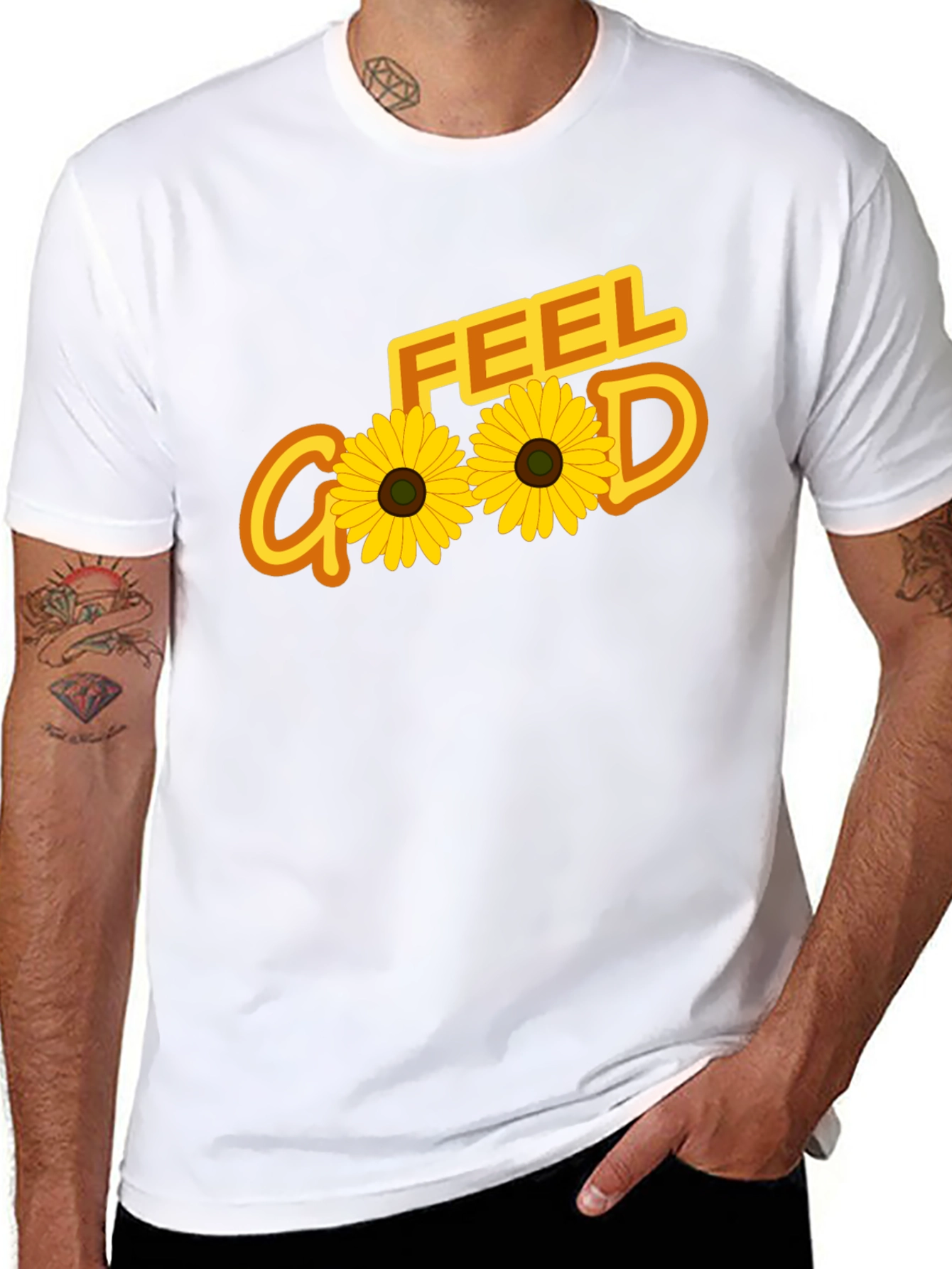 Feel Good Sunflower Graphic Tee - Black