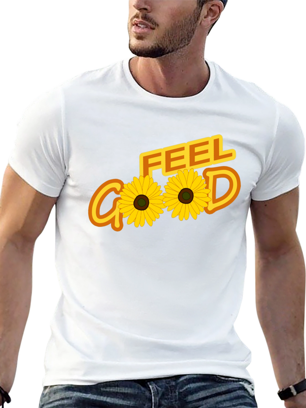 Feel Good Sunflower Graphic Tee - Black