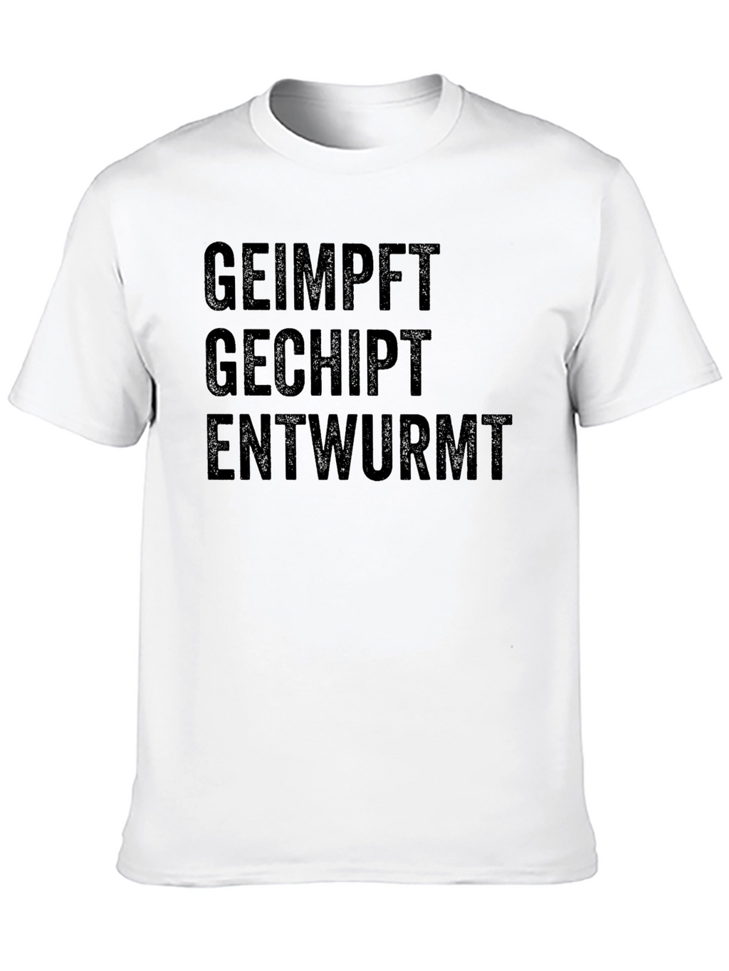 Humorous Geimpft Gechipt Entwurmt Black T-Shirt