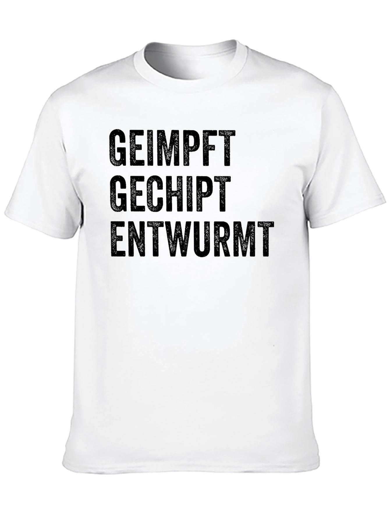 Humorous Geimpft Gechipt Entwurmt Black T-Shirt