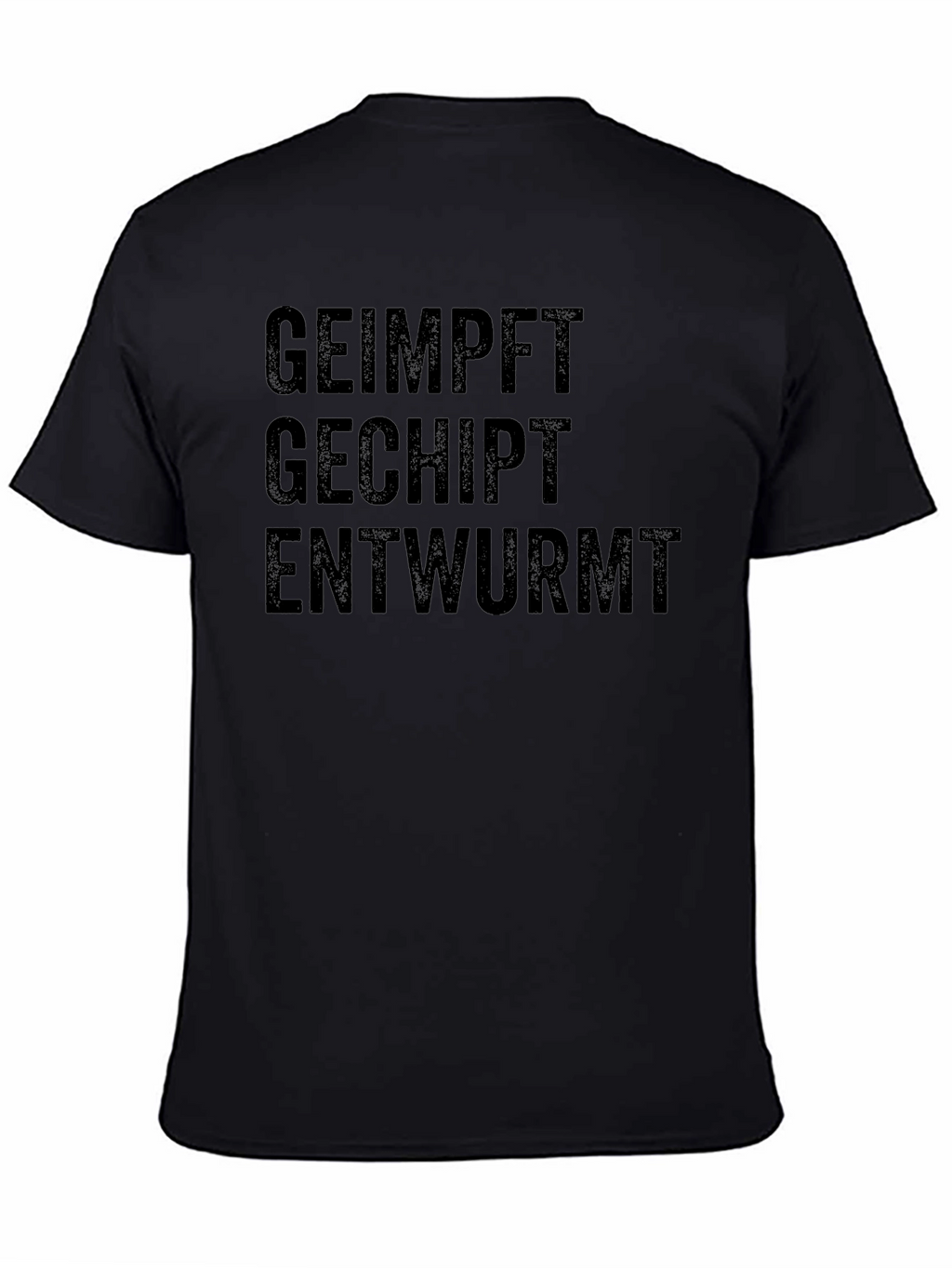 Humorous Geimpft Gechipt Entwurmt Black T-Shirt