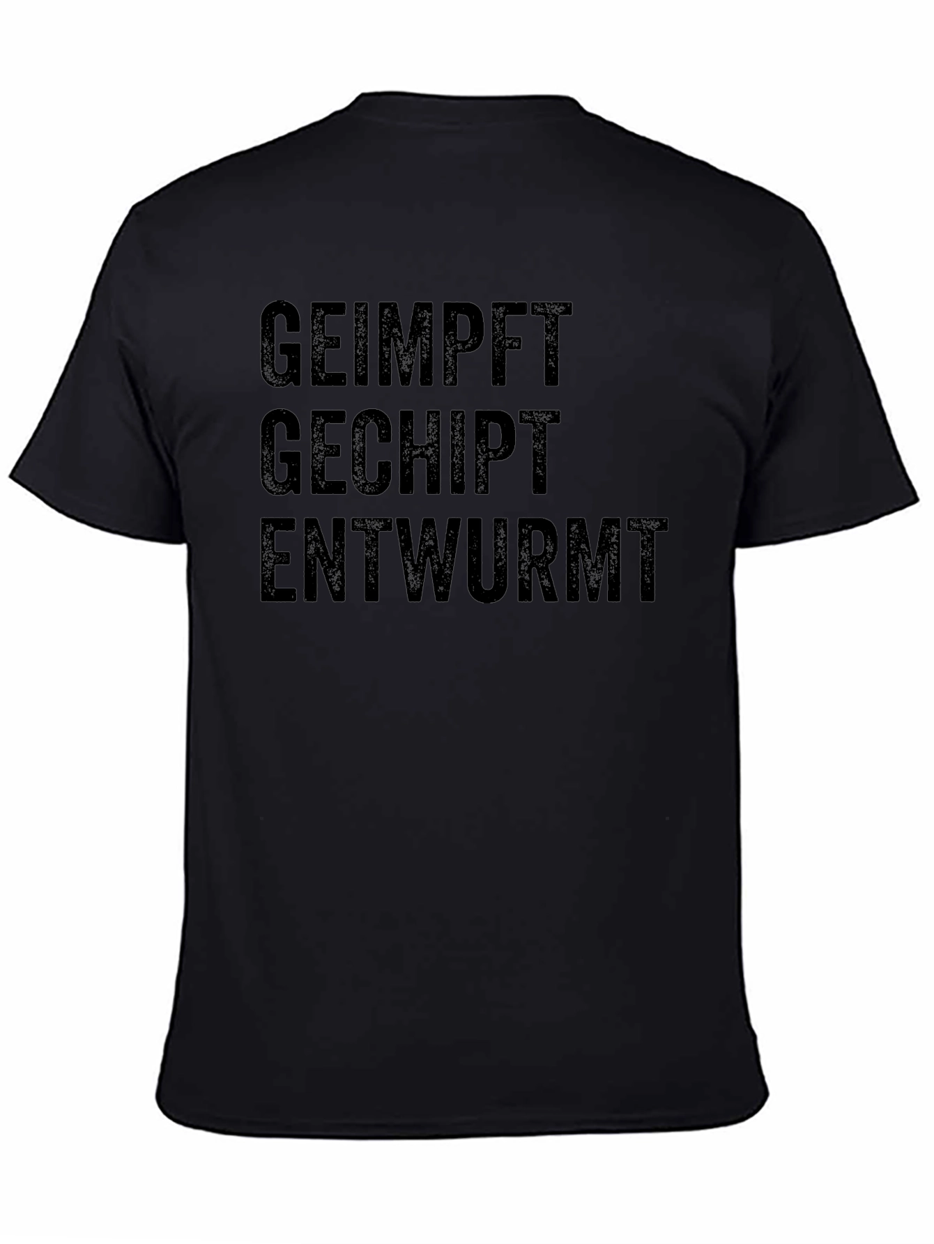 Humorous Geimpft Gechipt Entwurmt Black T-Shirt