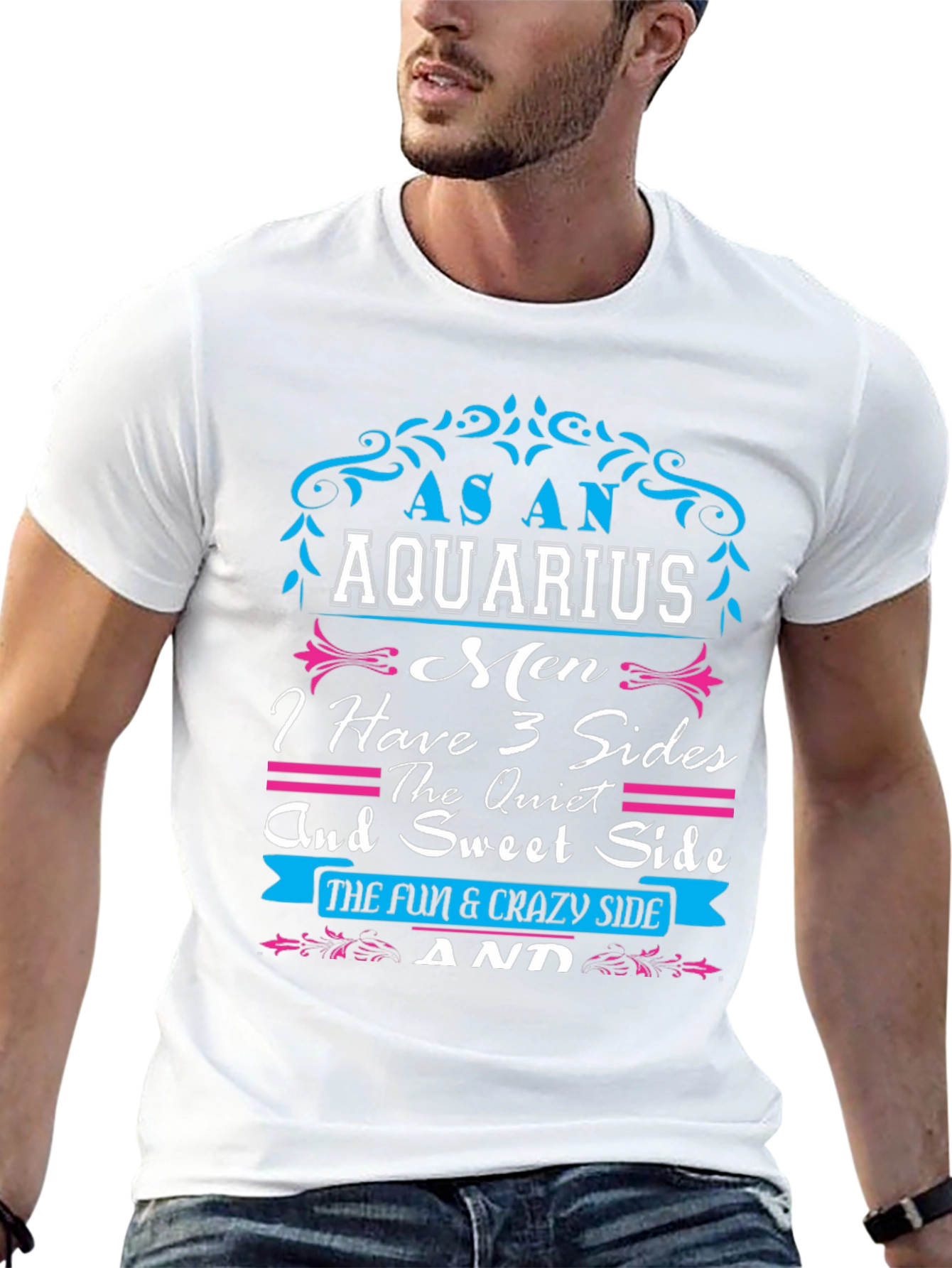 As an Aquarius Mens T-Shirt - 3 Sides