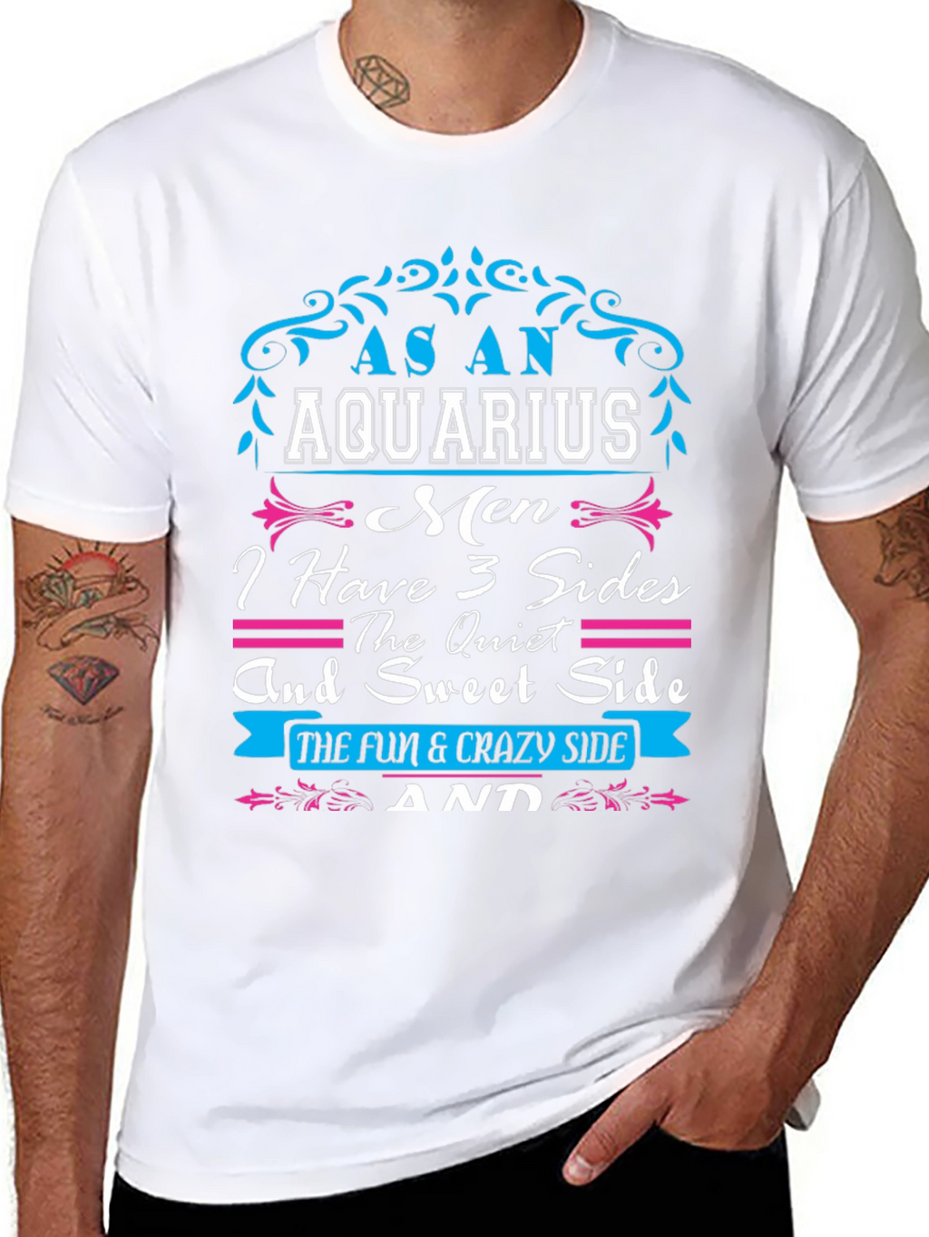 As an Aquarius Mens T-Shirt - 3 Sides